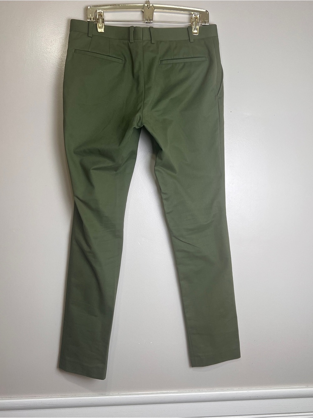 Indochino Pants Mens 34X32 Olive Green Trousers Straight Flat Front Custom, EUC - Picture 4 of 8